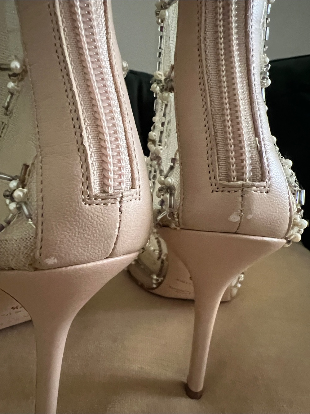 NIB Oscar de la Renta Pearlette Embroidered Booties - Size 37.5 - Picture 9 of 14